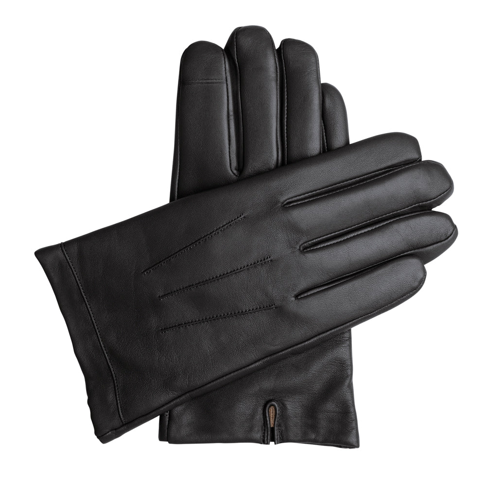 downholme handschuhe Men's Touchscreen Leather Cashmere Lined Gloves, X-Small / Black