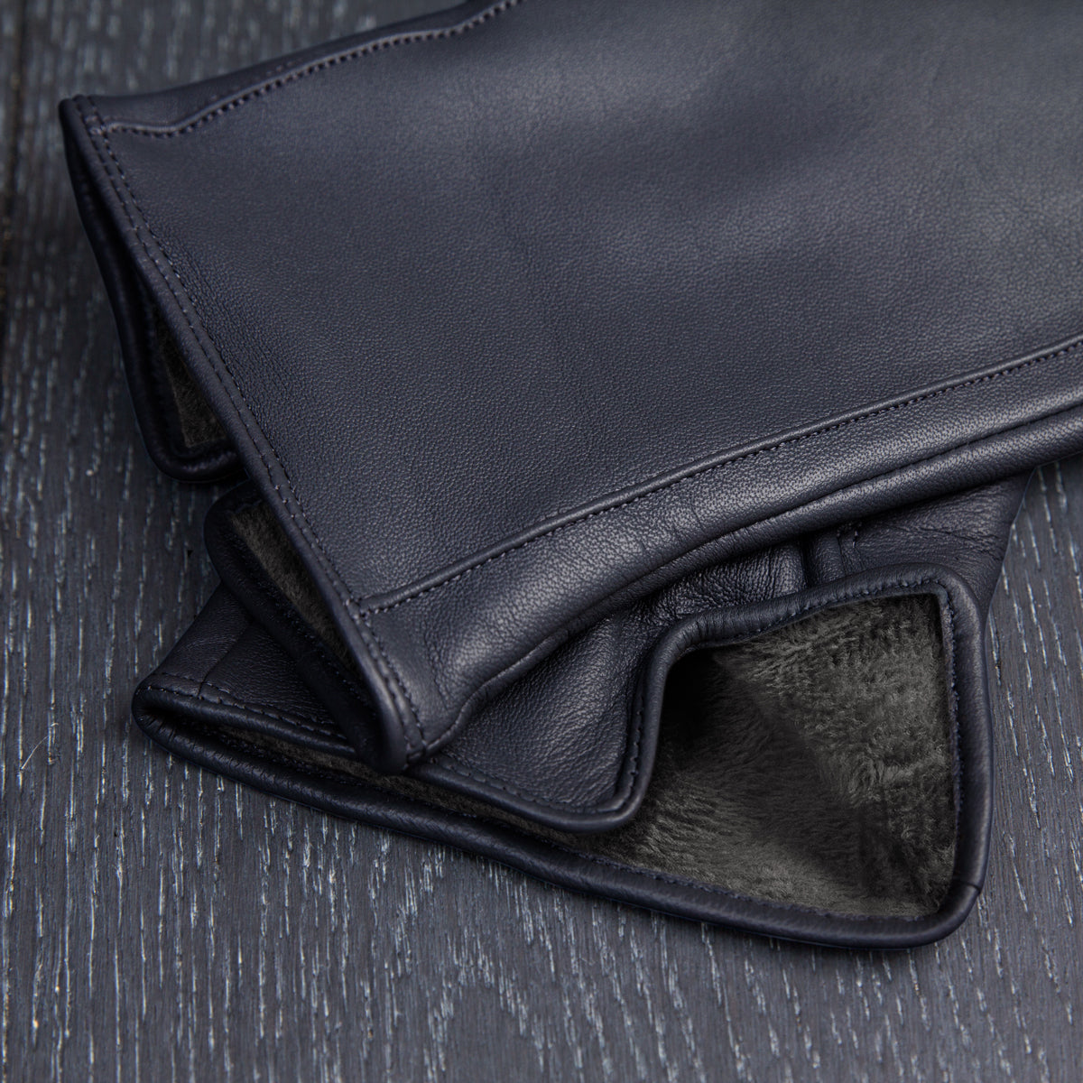 Women's Vegan Leather Gloves Dark Blue Downholme