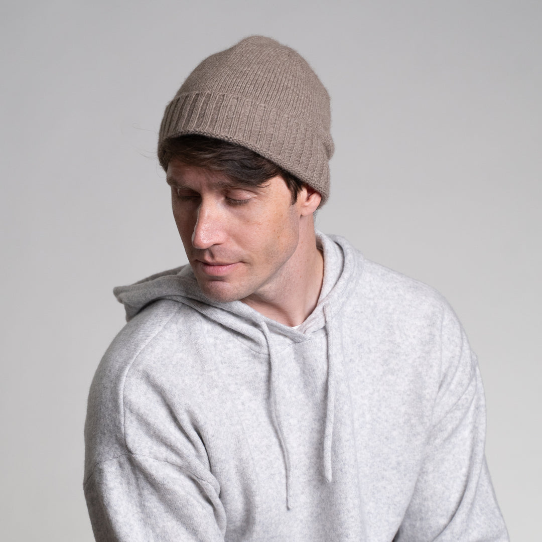 Men's 100% Cashmere Classic Cuffed Beanie