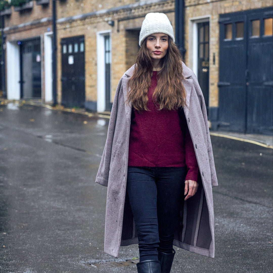 Women's 100% Cashmere Cable-Knit Hat