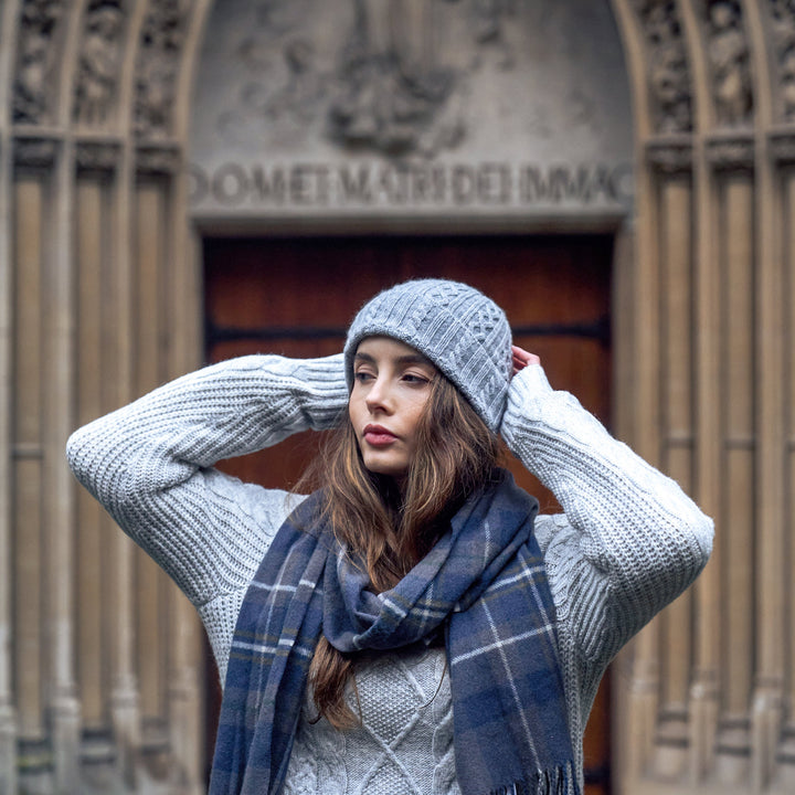 Women's 100% Cashmere Cable-Knit Hat