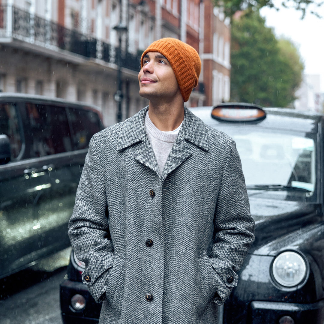 Men's 100% Cashmere Classic Cuffed Beanie