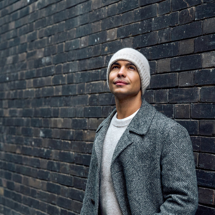 Men's 100% Cashmere Classic Cuffed Beanie