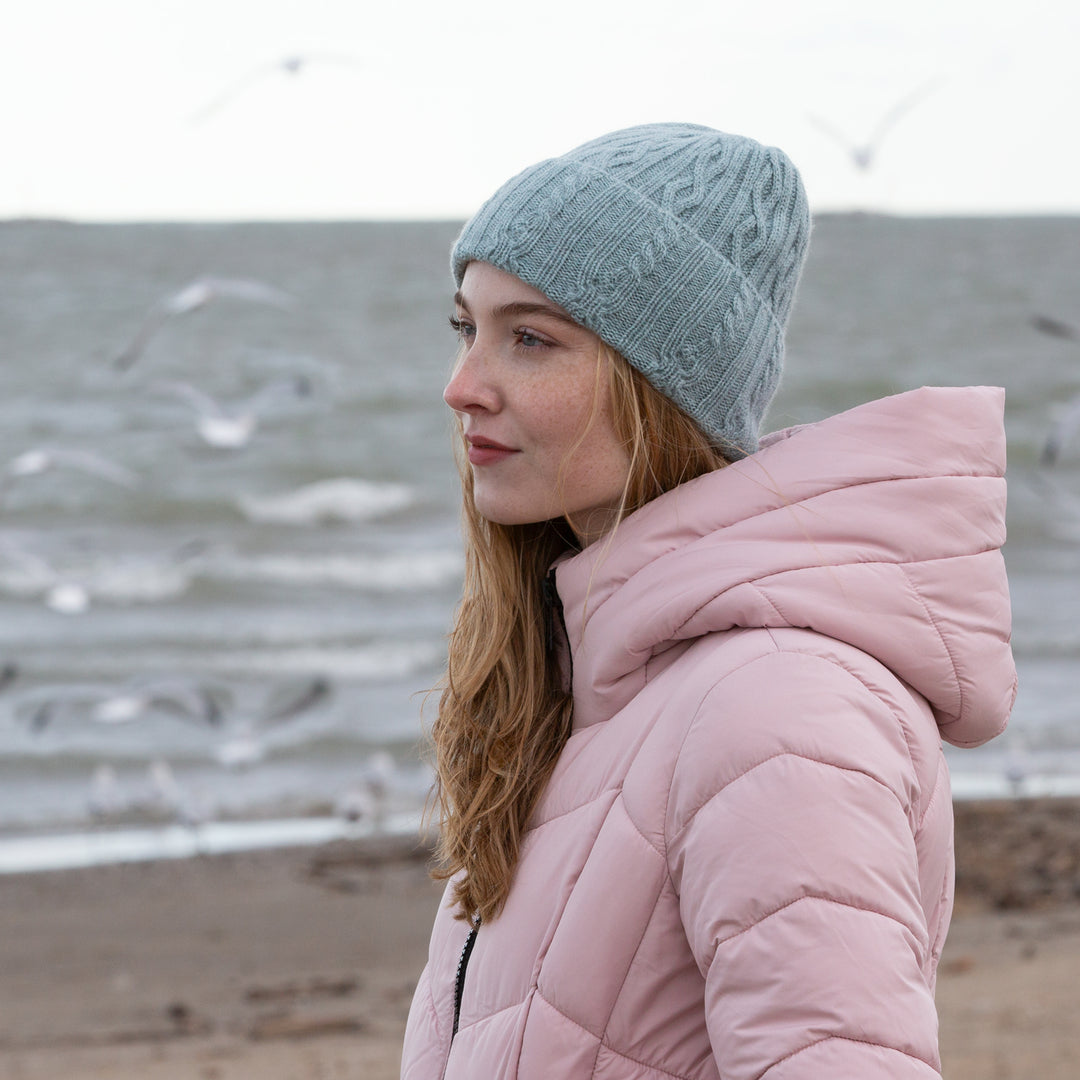 Bonnet Torsadé 100 % Cachemire pour Femme