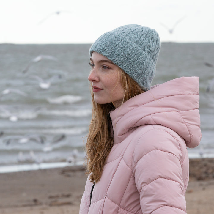 Bonnet Torsadé 100 % Cachemire pour Femme