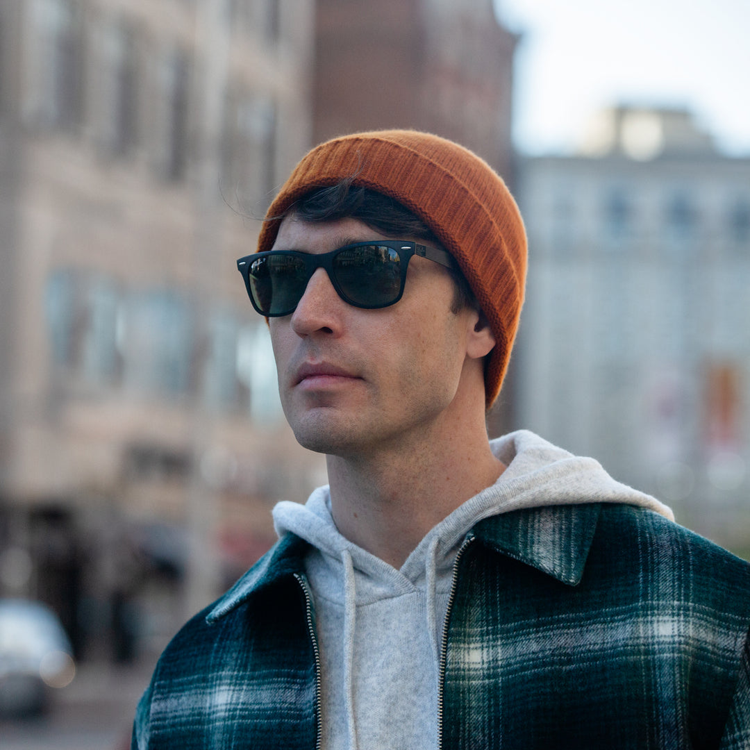 Men's 100% Cashmere Classic Cuffed Beanie