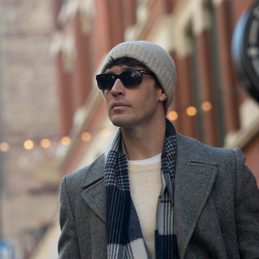 Men's 100% Cashmere Classic Cuffed Beanie