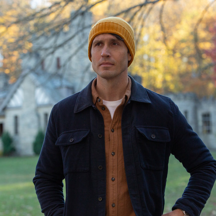 Men's 100% Cashmere Classic Cuffed Beanie