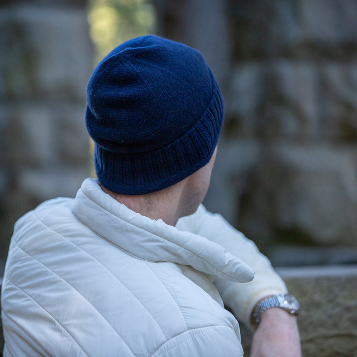 Men's 100% Cashmere Classic Cuffed Beanie