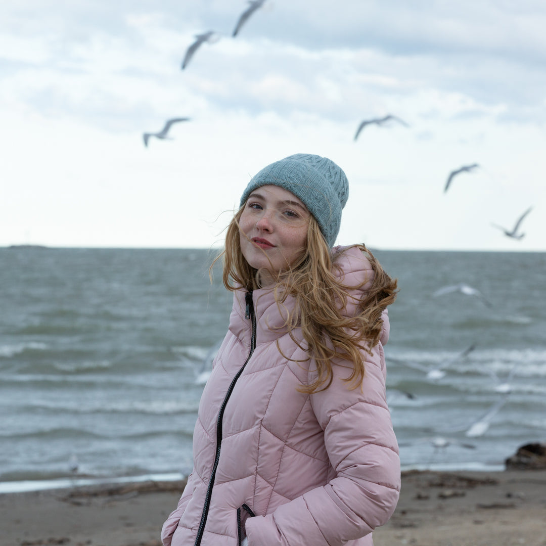 Women's 100% Cashmere Cable-Knit Hat