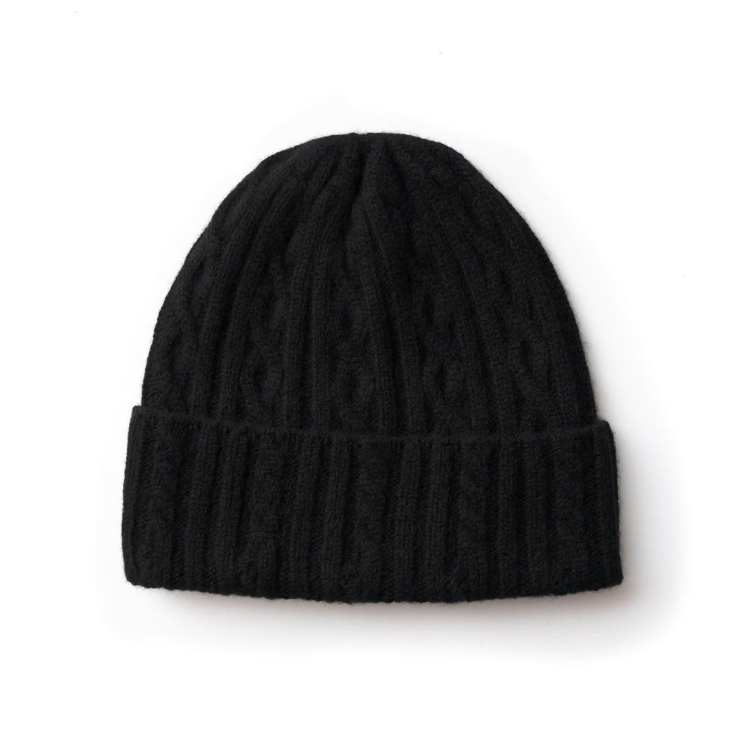 Women's 100% Cashmere Cable-Knit Hat