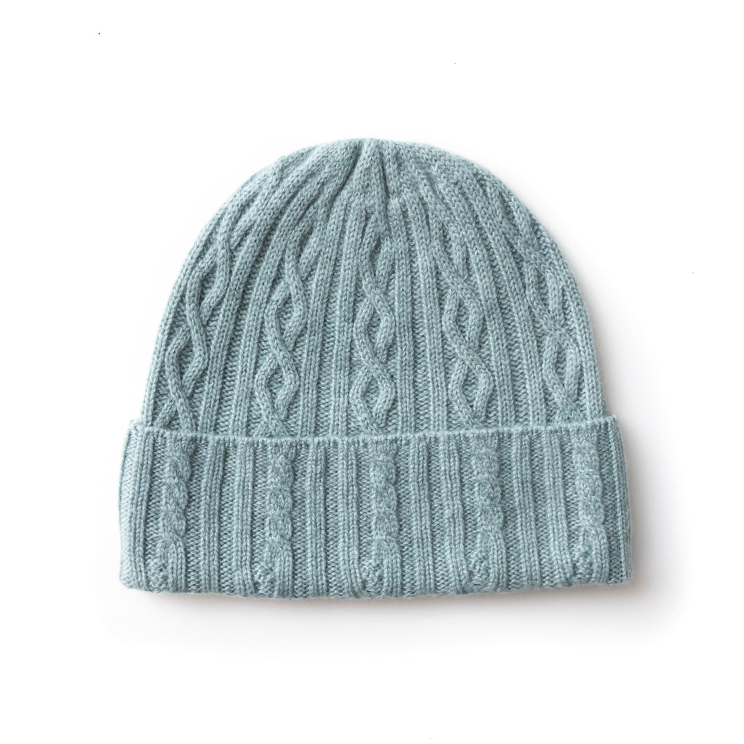 Women's 100% Cashmere Cable-Knit Hat