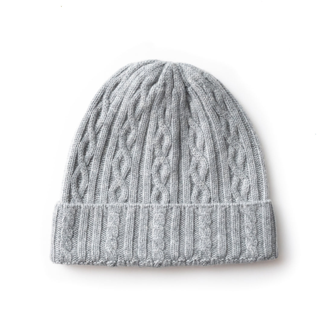 Women's 100% Cashmere Cable-Knit Hat