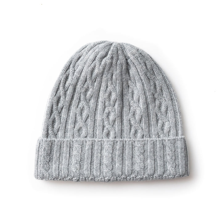 Women's 100% Cashmere Cable-Knit Hat