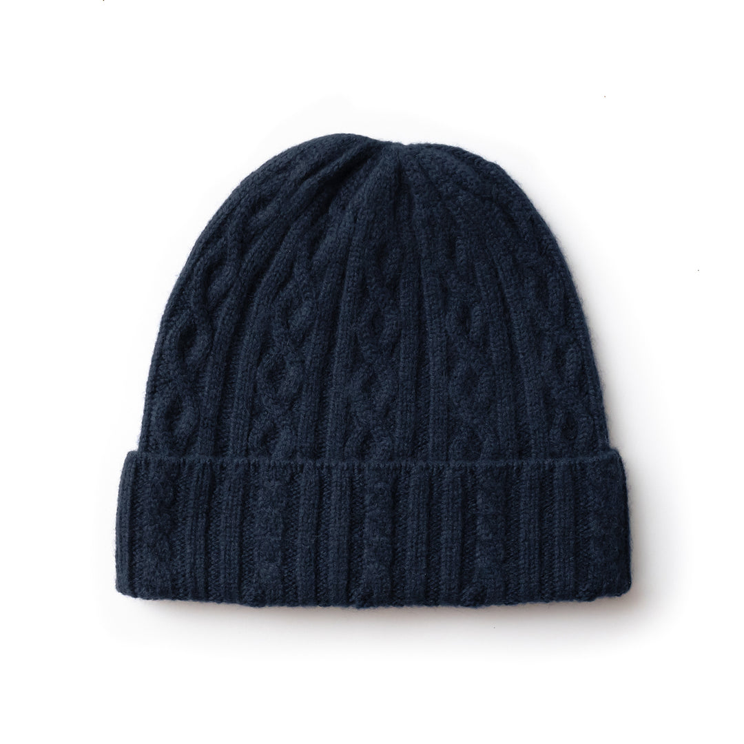 Women's 100% Cashmere Cable-Knit Hat