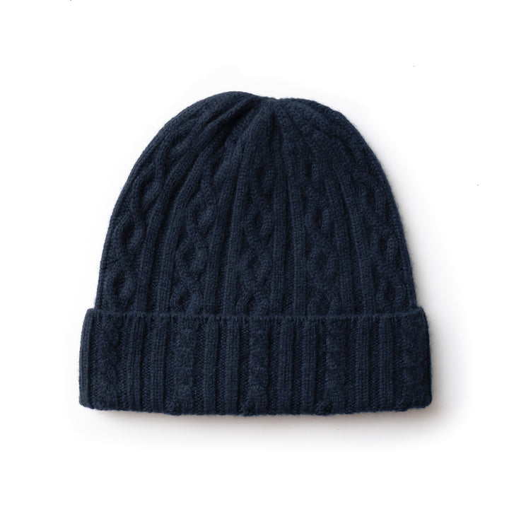 Women's 100% Cashmere Cable-Knit Hat