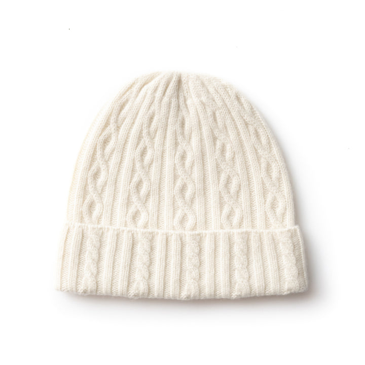 Women's 100% Cashmere Cable-Knit Hat