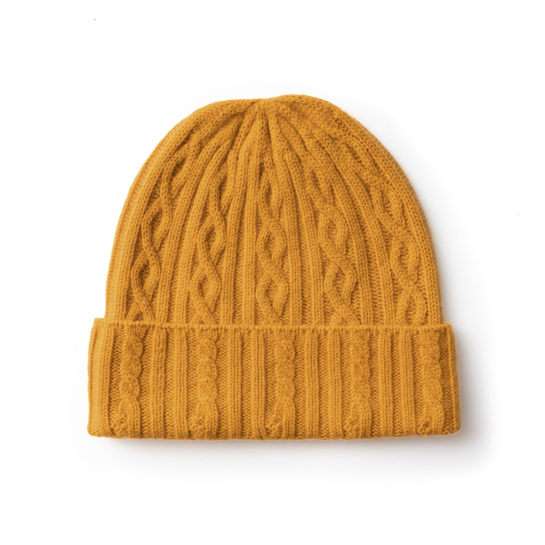 Women's 100% Cashmere Cable-Knit Hat