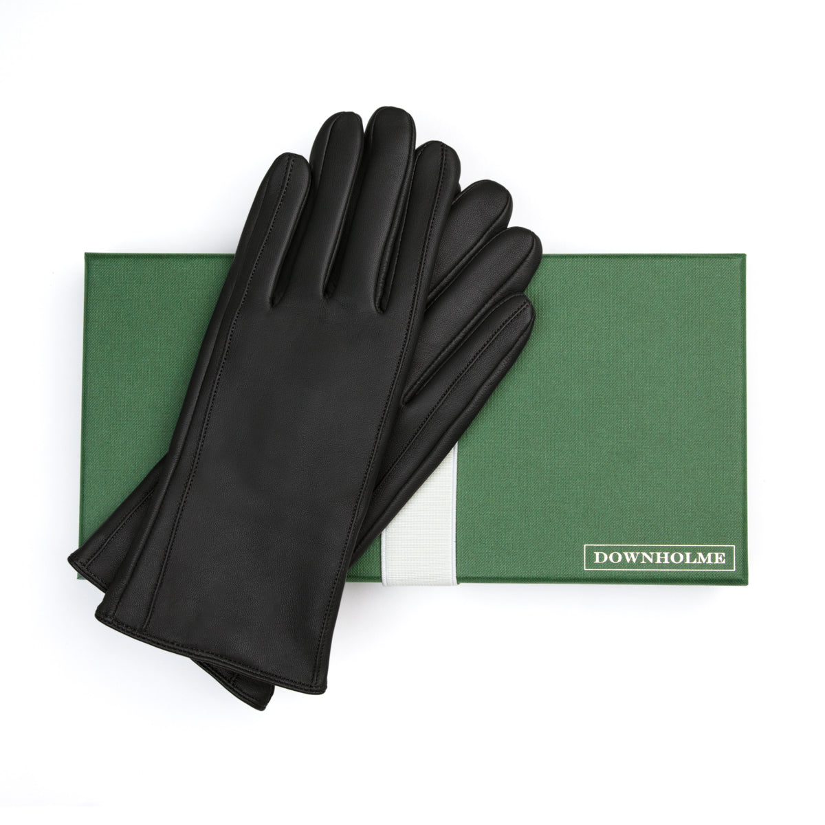 Ladies dark store green leather gloves