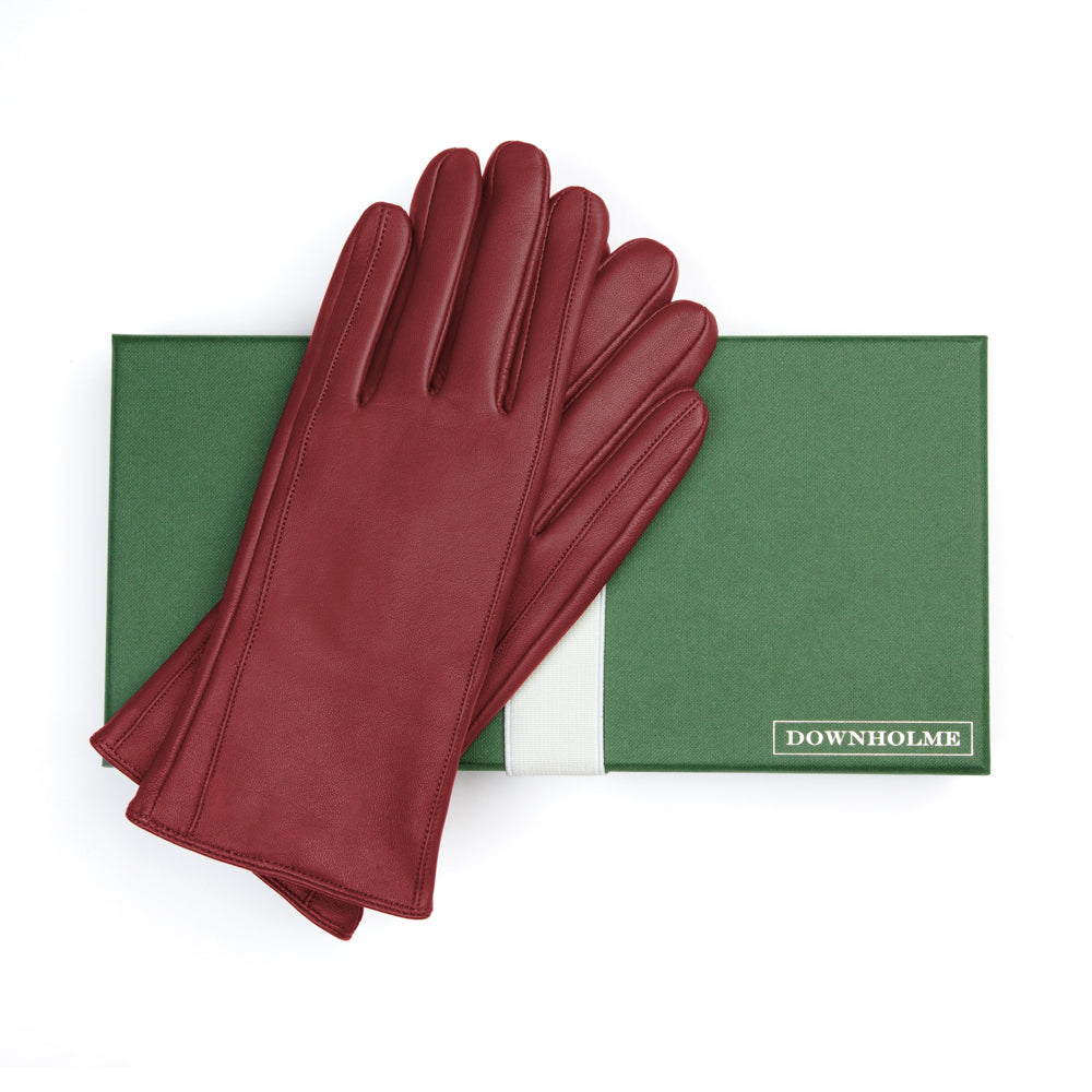 Women's Classic Leather Cashmere Lined Gloves - Burgundy, DH-LCW-BDYXL, DH-LCW-BDYL, DH-LCW-BDYM, DH-LCW-BDYS, DH-LCW-BDYXS