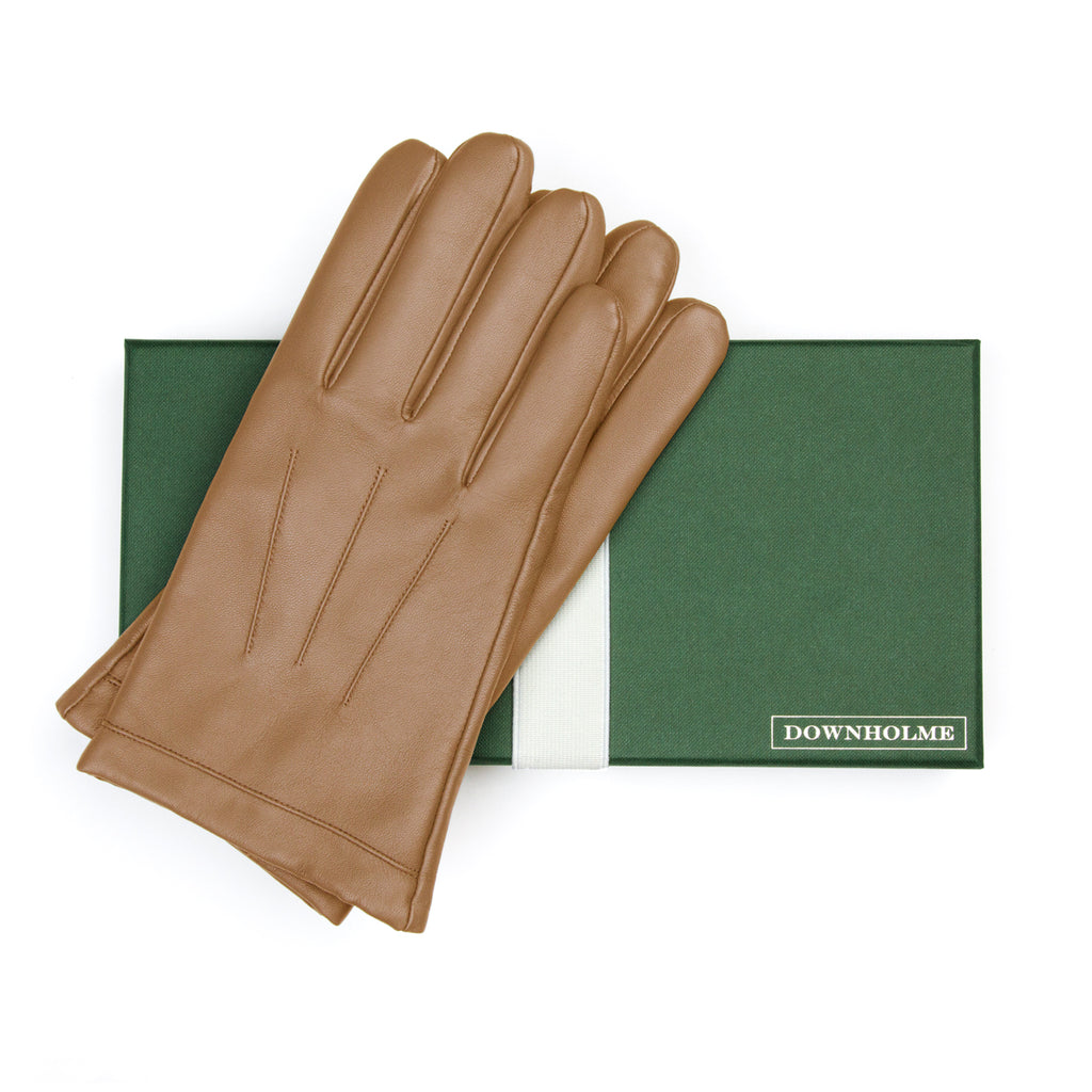 Men's Touchscreen Leather Cashmere Lined Gloves - Tan, DH-TLCM-TANXXL, DH-TLCM-TANXL, DH-TLCM-TANL, DH-TLCM-TANM, DH-TLCM-TANS, DH-TLCM-TANXS