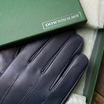 Men's Touchscreen Leather Cashmere Lined Gloves - Dark Blue, DH-TLCM-NVYXXL, DH-TLCM-NVYXL, DH-TLCM-NVYL, DH-TLCM-NVYM, DH-TLCM-NVYS, DH-TLCM-NVYXS