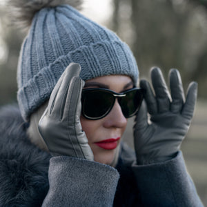 Women's Vegan Leather Gloves - Gray, DH-VLW-GRYS, DH-VLW-GRYM, DH-VLW-GRYL, DH-VLW-GRYXL