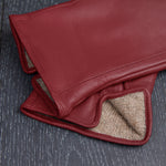 Women's Classic Leather Cashmere Lined Gloves - Burgundy, DH-LCW-BDYXL, DH-LCW-BDYL, DH-LCW-BDYM, DH-LCW-BDYS, DH-LCW-BDYXS