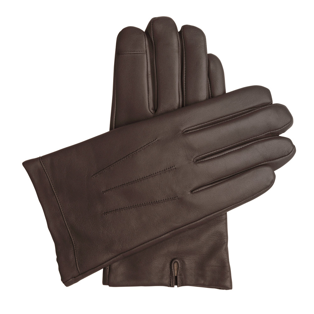 Men's Touchscreen Leather Cashmere Lined Gloves - Brown, DH-TLCM-BRNXXL, DH-TLCM-BRNXL, DH-TLCM-BRNL, DH-TLCM-BRNM, DH-TLCM-BRNS, DH-TLCM-BRNXS