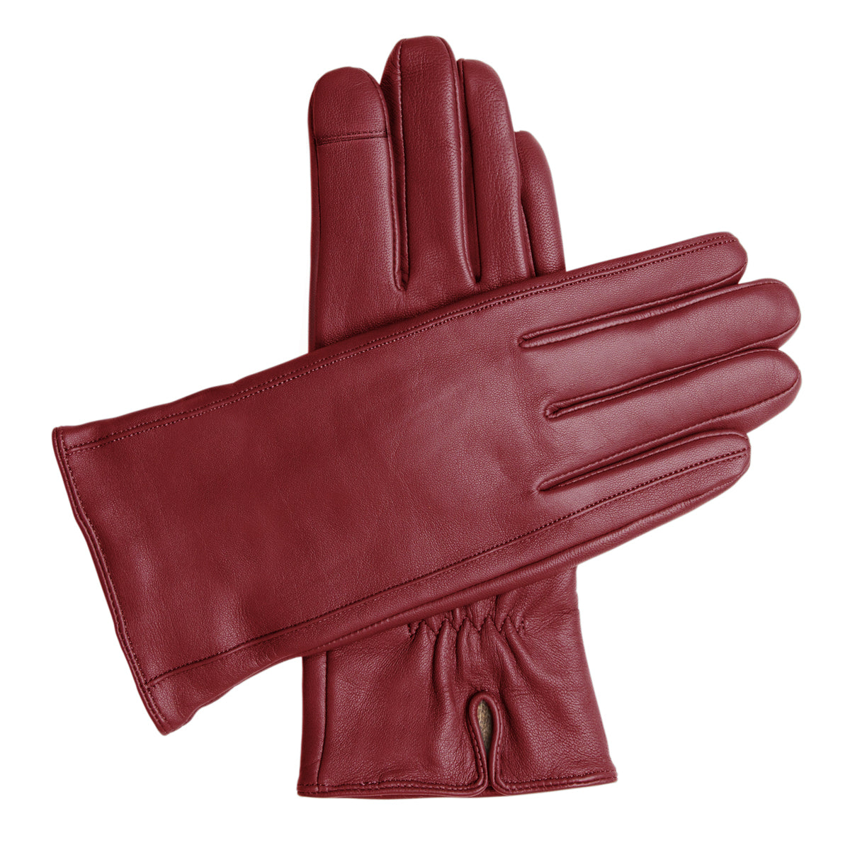 Women's Touchscreen Leather Cashmere Lined Gloves - Burgundy, DH-TLCW-BDYXL, DH-TLCW-BDYL, DH-TLCW-BDYM, DH-TLCW-BDYS, DH-TLCW-BDYXS