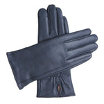 Women's Touchscreen Leather Cashmere Lined Gloves - Dark Blue, DH-TLCW-NVYXL, DH-TLCW-NVYL, DH-TLCW-NVYM, DH-TLCW-NVYS, DH-TLCW-NVYXS