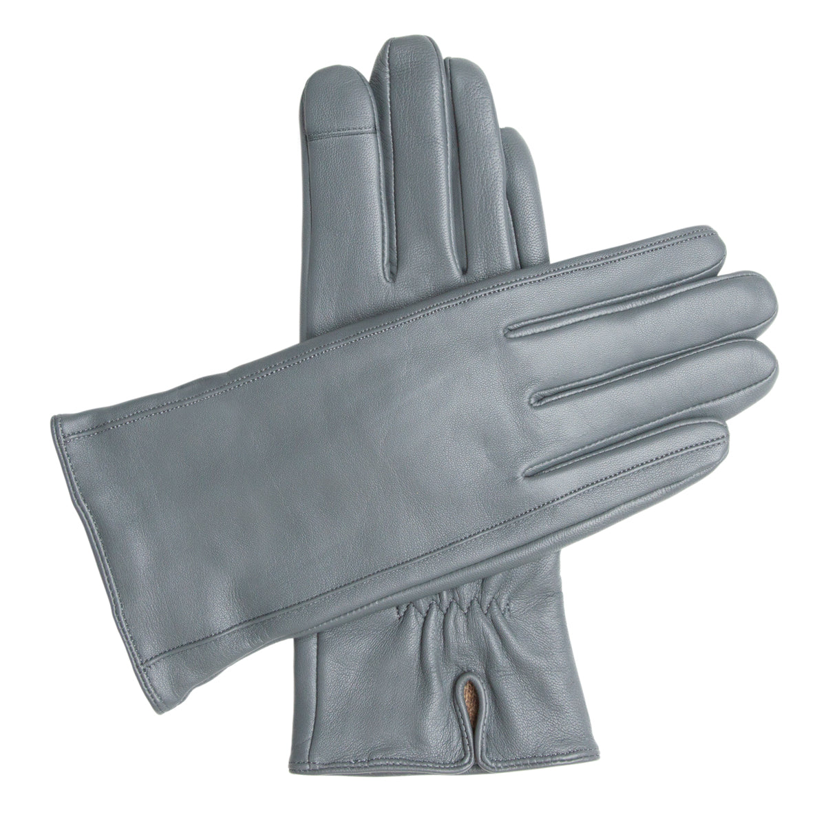 Women's Touchscreen Leather Cashmere Lined Gloves - Gray, DH-TLCW-GRYXL, DH-TLCW-GRYL, DH-TLCW-GRYM, DH-TLCW-GRYS, DH-TLCW-GRYXS